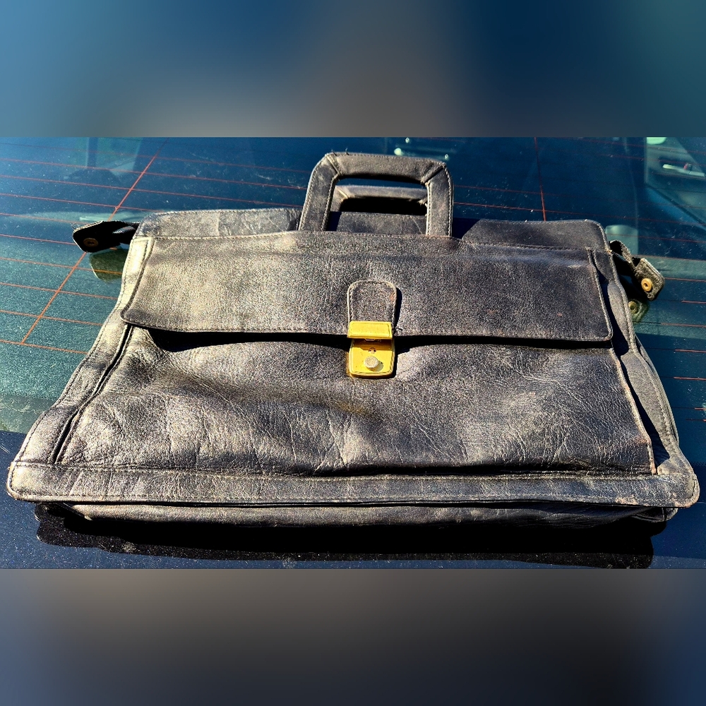 Black Leather Document Bag